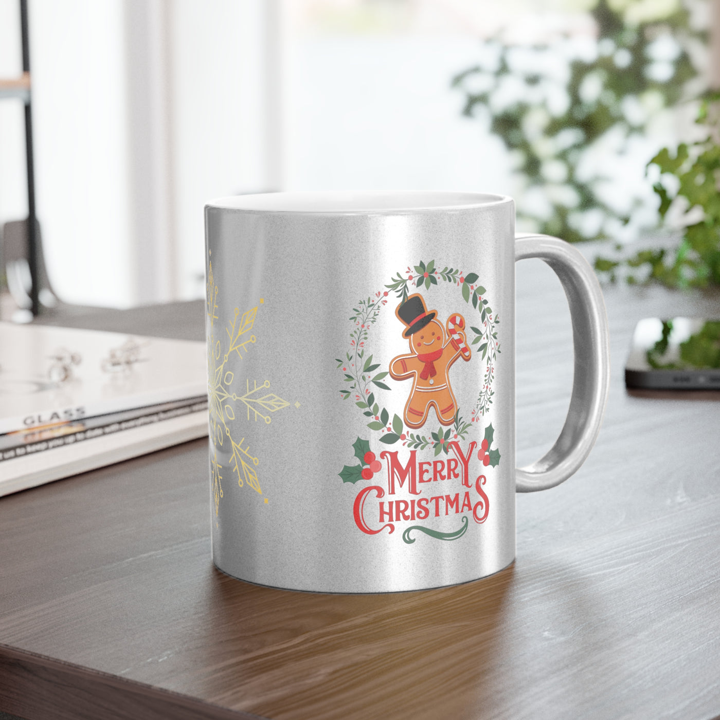 Christmas Metallic Mug - Silver/Gold Gift for Tea/Coffee Lovers