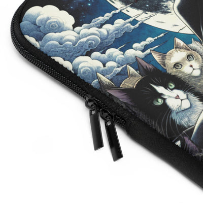 Gothic Anime Cat Laptop Sleeve, Halloween Witchy Bag, Spooky Manga Katzen Case, Düster Sleeve, Kawaii Tech Gear Pouch, Black Cat Tech Cover