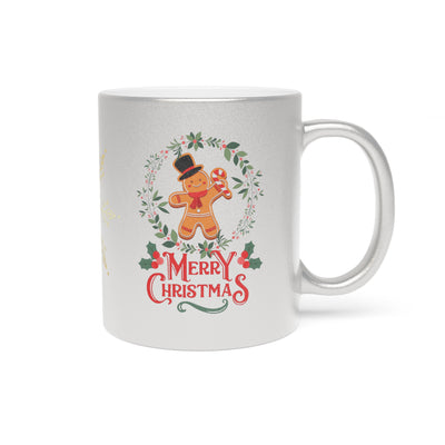 Christmas Metallic Mug - Silver/Gold Gift for Tea/Coffee Lovers