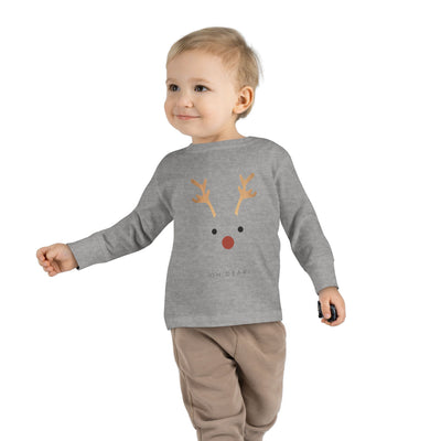 Christmas Toddler Long Sleeve Tee with Reindeer Rudolph Design