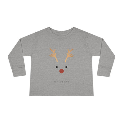 Christmas Toddler Long Sleeve Tee with Reindeer Rudolph Design