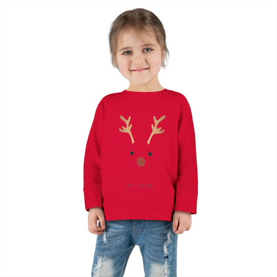 Christmas Toddler Long Sleeve Tee with Reindeer Rudolph Design