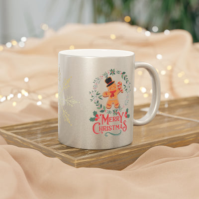 Christmas Metallic Mug - Silver/Gold Gift for Tea/Coffee Lovers