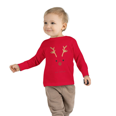 Christmas Toddler Long Sleeve Tee with Reindeer Rudolph Design