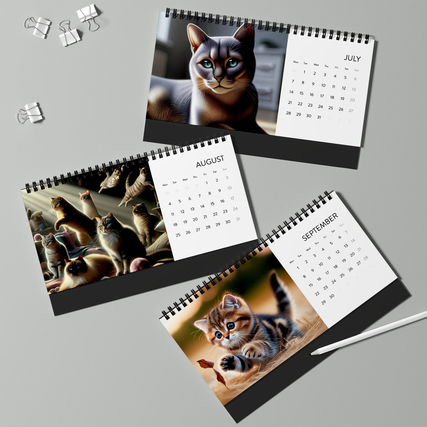 Desk Calendar 2025 Christmas Cats Gift