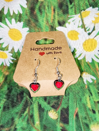 Handmade Charming Red Heart Earrings - Cute and Playful Jewelry - Perfect Gift for Romantic Souls”